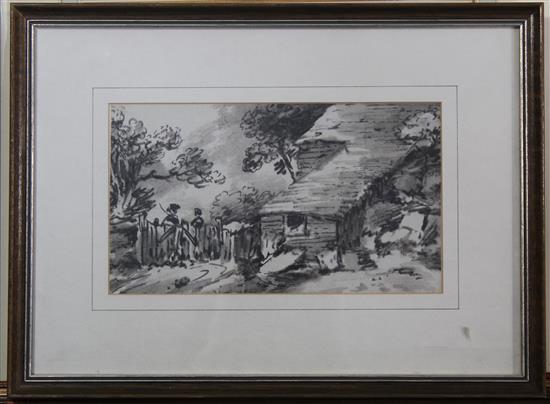 Doctor Thomas Monro (1759-1833) Rustic landscapes, largest 7.5 x 11in.